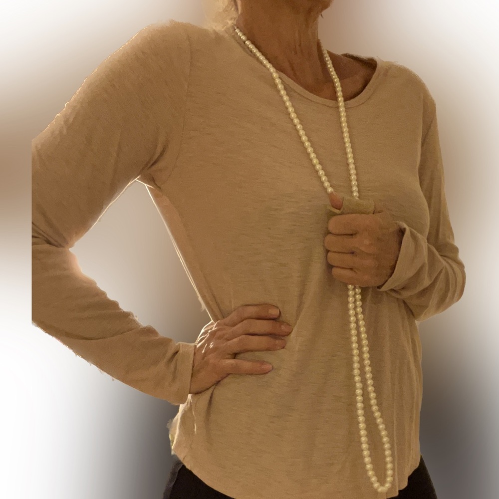 James Perse cream beige long sleeve  tshirt size 3